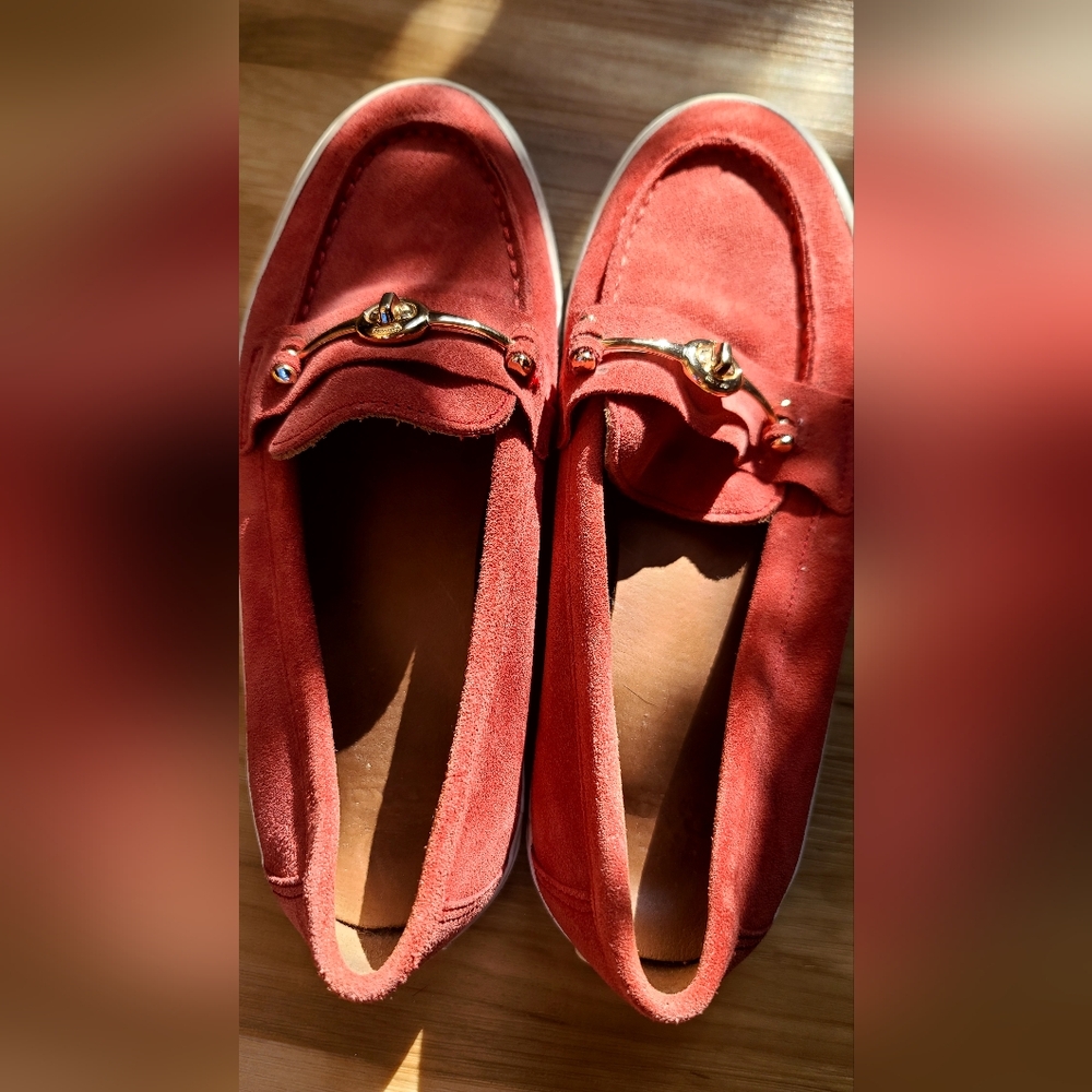 COACH SUEDE COREY SLIPON LOAFERS